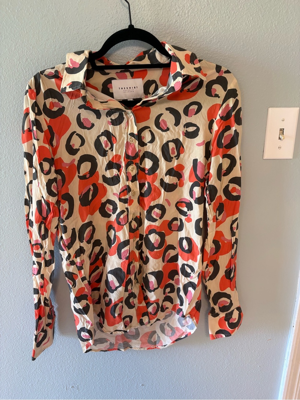 The Shirt by Rochelle Behrens Beige Leopard-Print Button-Up Blouse